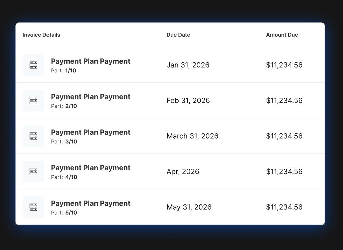 Payment Schedule